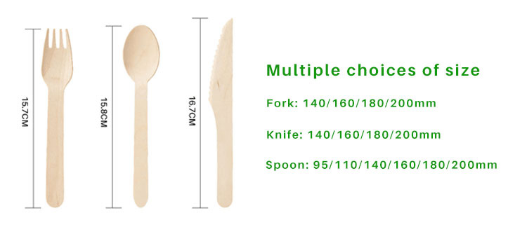 Disposable Wood Utensils Travel Cutlery Sets