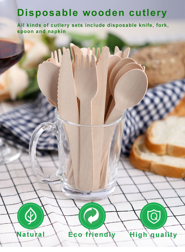 Premium Disposable Wooden Cutlery sets