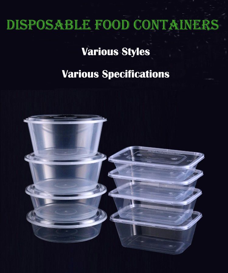 Disposable Plastic Clear Meal Prep Containers