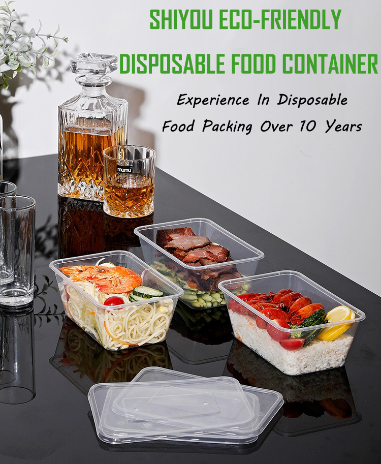 Disposable Clear Rectangle Meal Prep Container