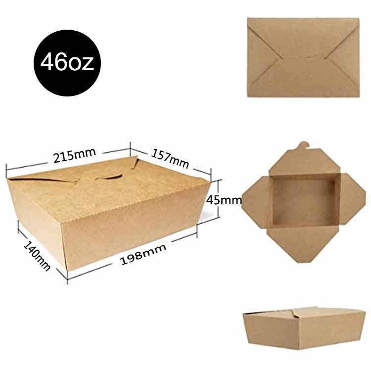 Disposable Kraft Paper Square Noodle Boxes