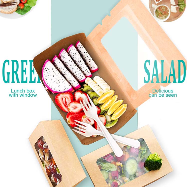 Disposable Salad Box with Clear Window