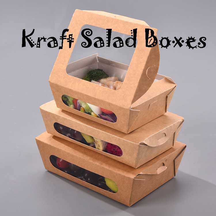 Double Window Kraft Salad Boxes