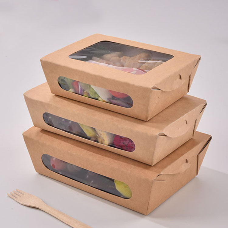 Disposable Salad Box with Double Clear Window