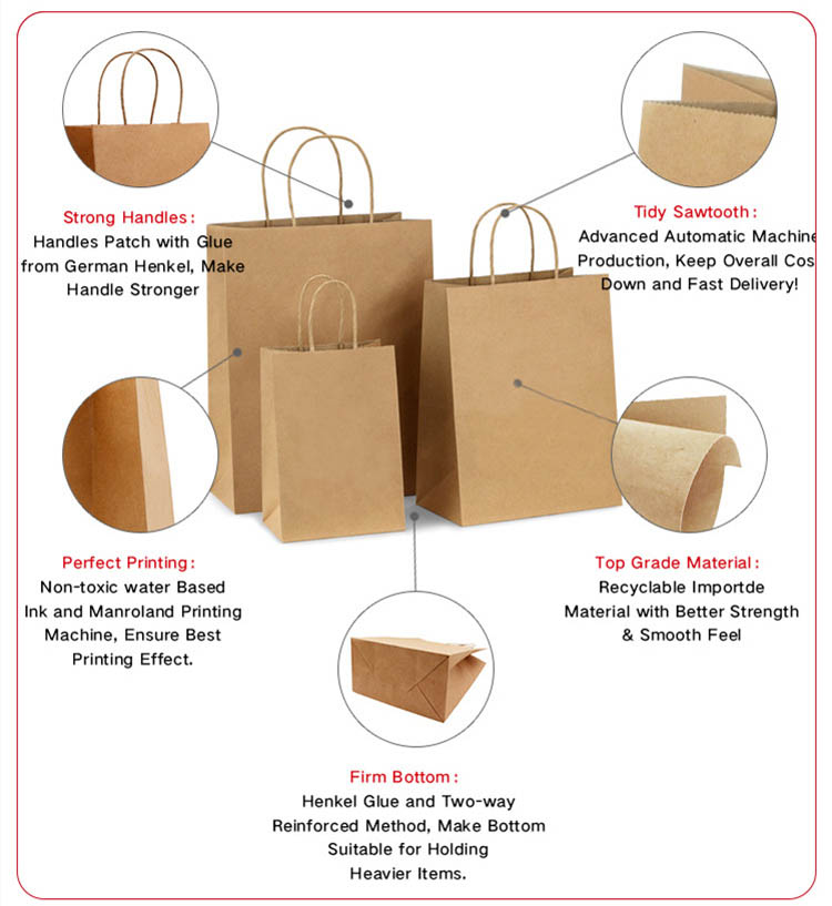 Kraft Paper Shopping Bags