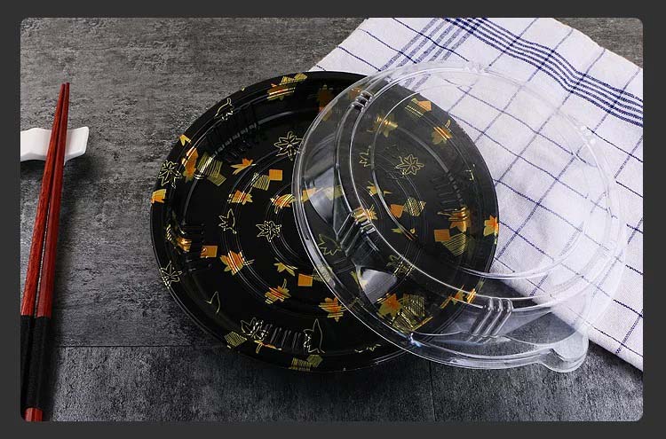 Round Sashimi Sushi Plate With Lid