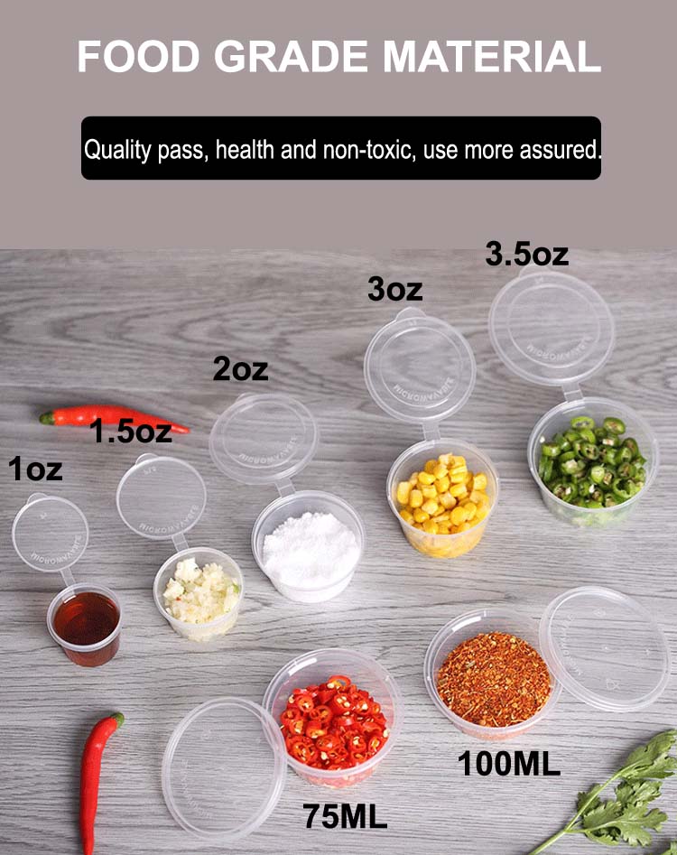 Disposable Plastic Clear Sauce Cup