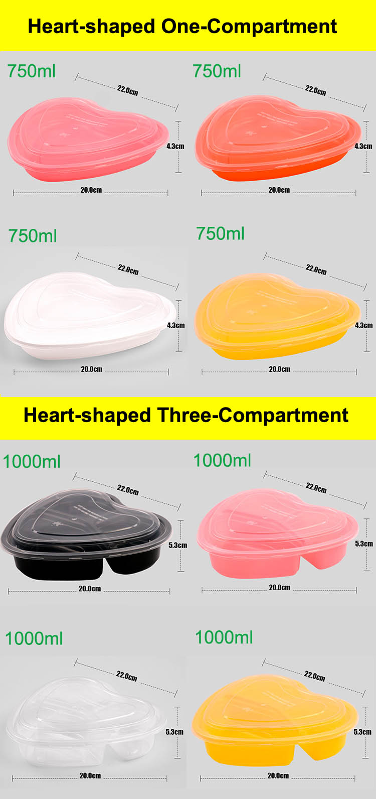 Fashion Heart-shaped Disposable Food Boxes Supplier