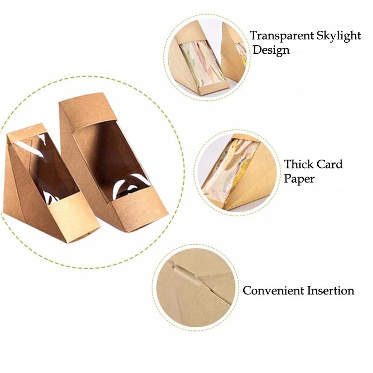 Disposable Triangle Sandwich Box with Window