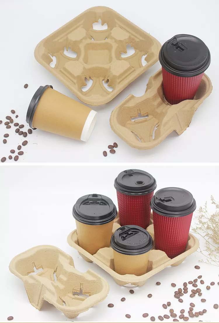 Pulp Fiber Drink Carrier Tray