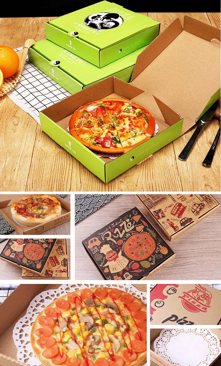 Disposable Kraft Paper Pizza Boxes