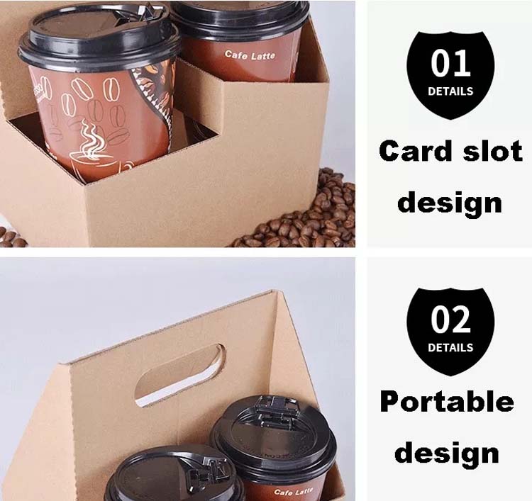 Kraft Paper Drink Carrier With Handles