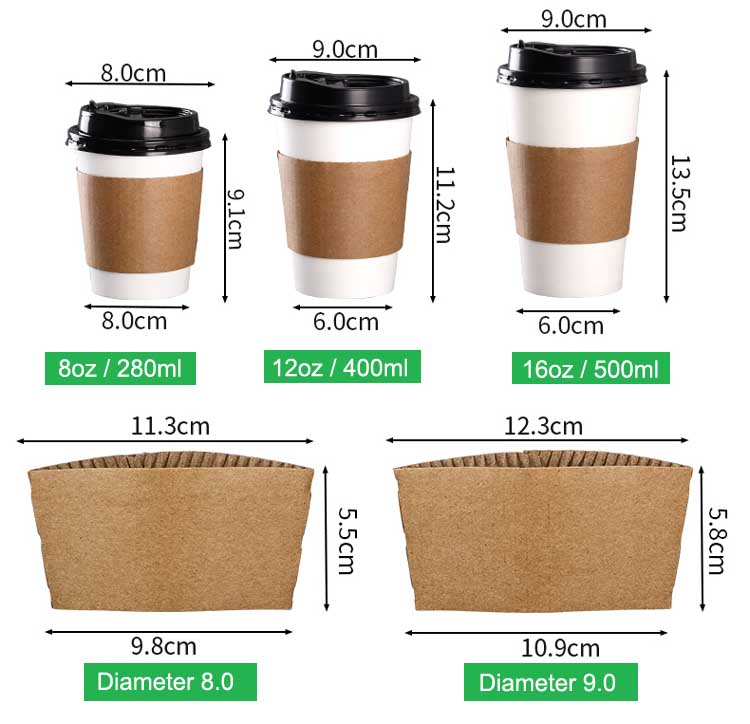 Disposable Corrugated Hot Cup Sleeves