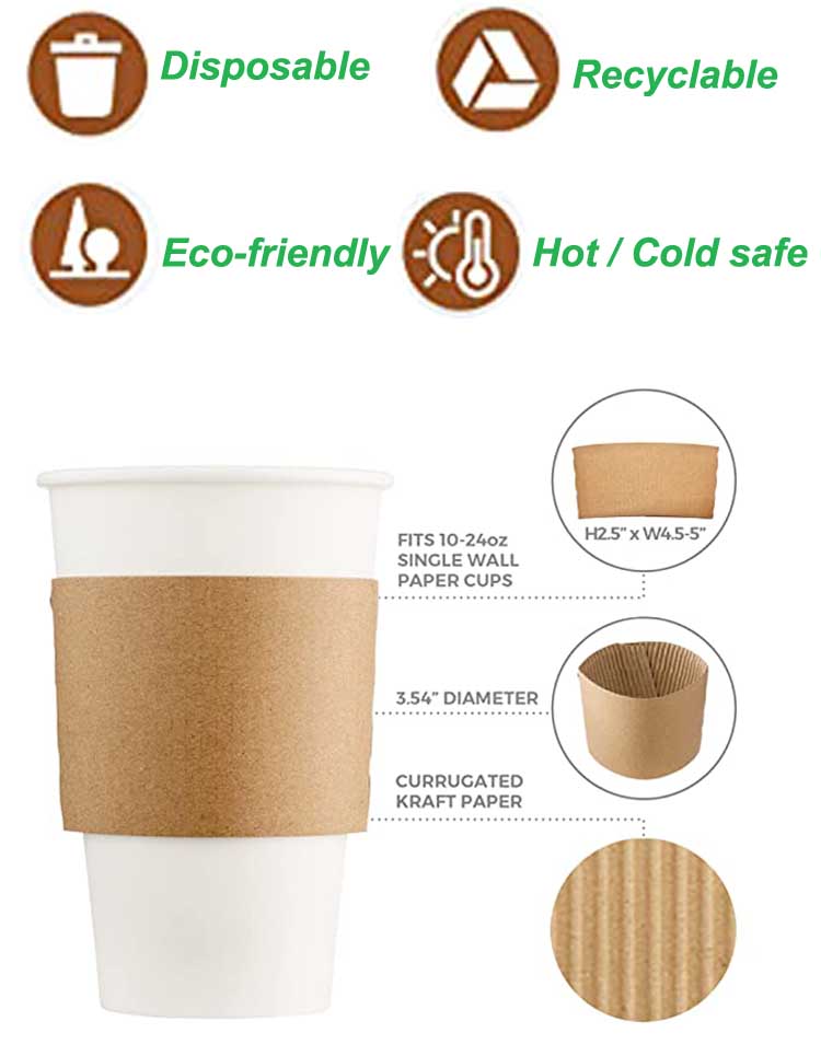 Eco-friendly Craft Paper Cup Sleeves