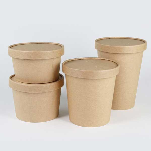 Disposable Kraft Brown Soup Packing Container