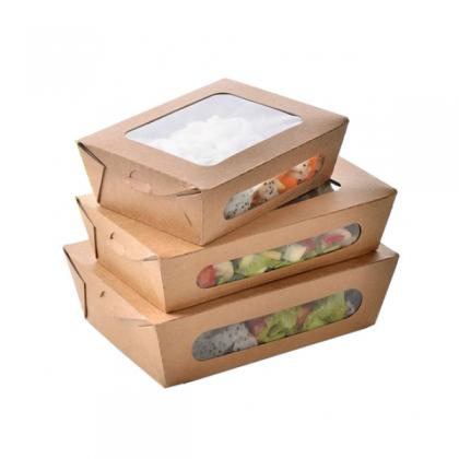 Recyclable Salad Box with Double Clear Window