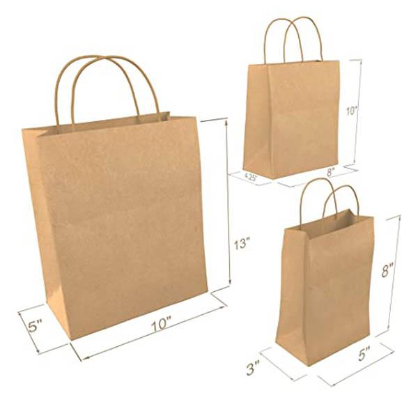 Recyclable Kraft Brown Paper Bags
