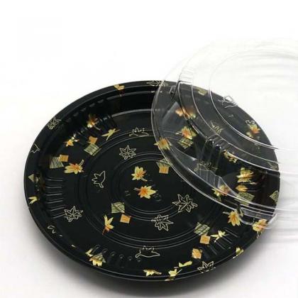 Round Sashimi Sushi Plate With Lid