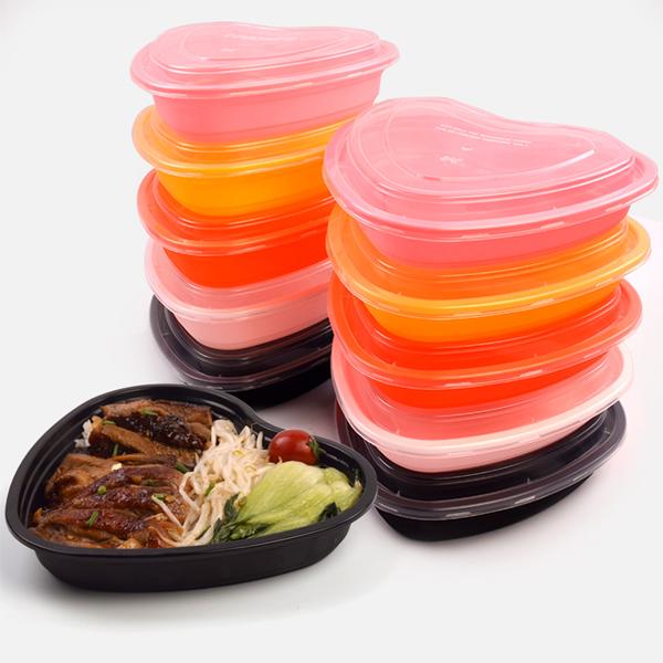 Heart-shaped Disposable Plastic Lunch Boxes