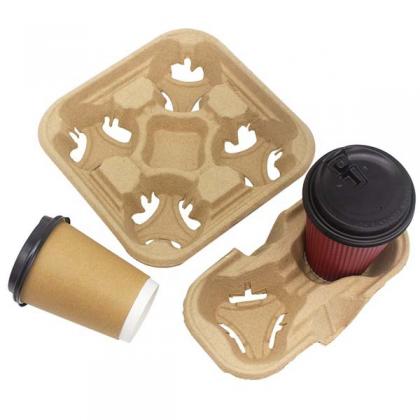 Pulp Fiber Drink Carrier Tray