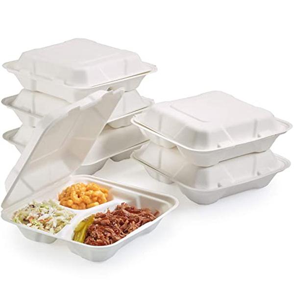 Disposable Pulp Clamshell Lunch boxes