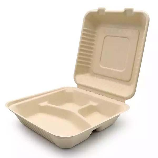 Disposable Pulp Clamshell Lunch boxes